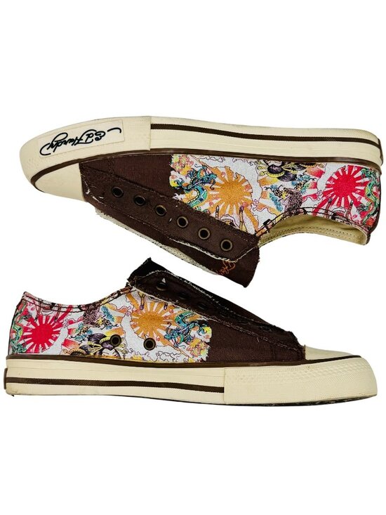 Ed Hardy Shoes - Vtg Y2K Ed Hardy Tattoo Canvas Sneakers | Streetwear Grunge Skater McBling Indie